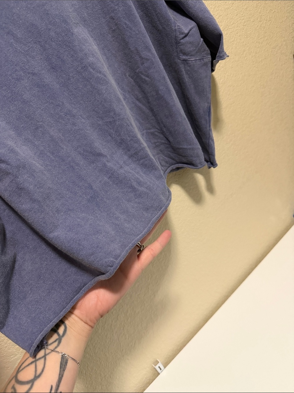 Double Zero Vintage-Washed Navy Boxy Tee - Picture 3 of 5